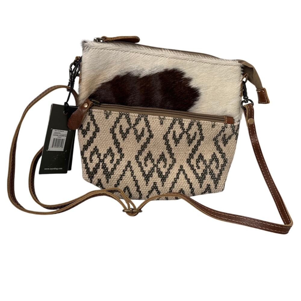 Myra Bag gloss small purse crossbody cow hair